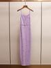 Elegant Beaded Slit Knit Dress with Spaghetti Straps - Spring Collection