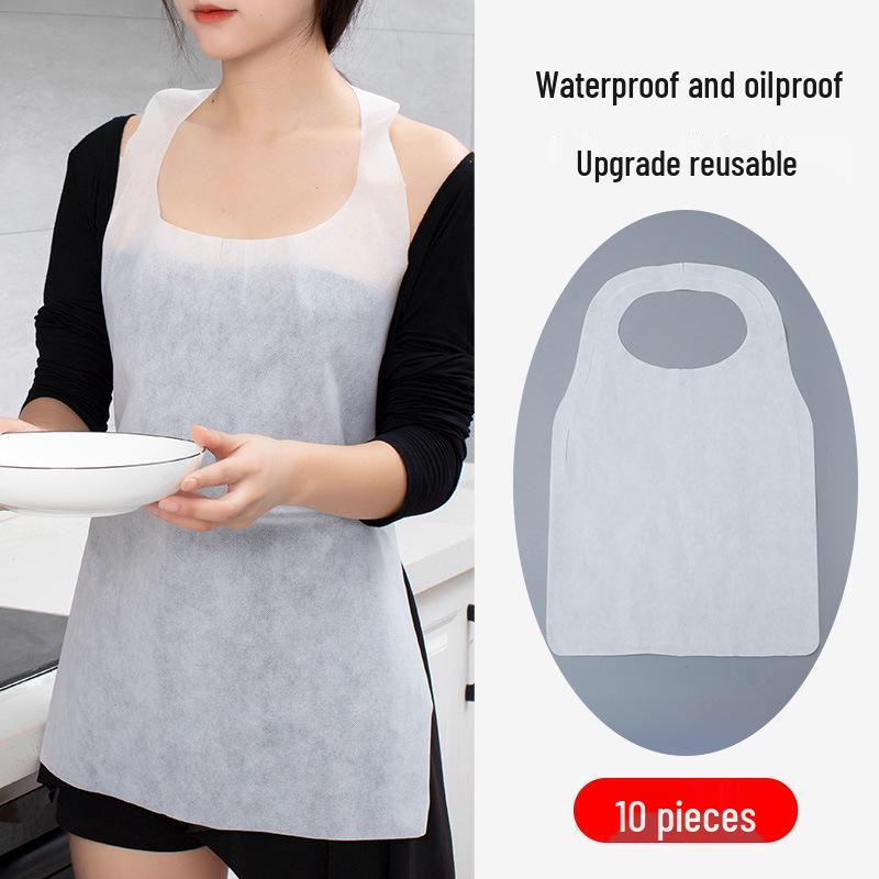 

Disposable Oil-Proof Bib Aprons - Pack of 10, Ideal for Barbecues, Hot Pot, and Catering Events Other