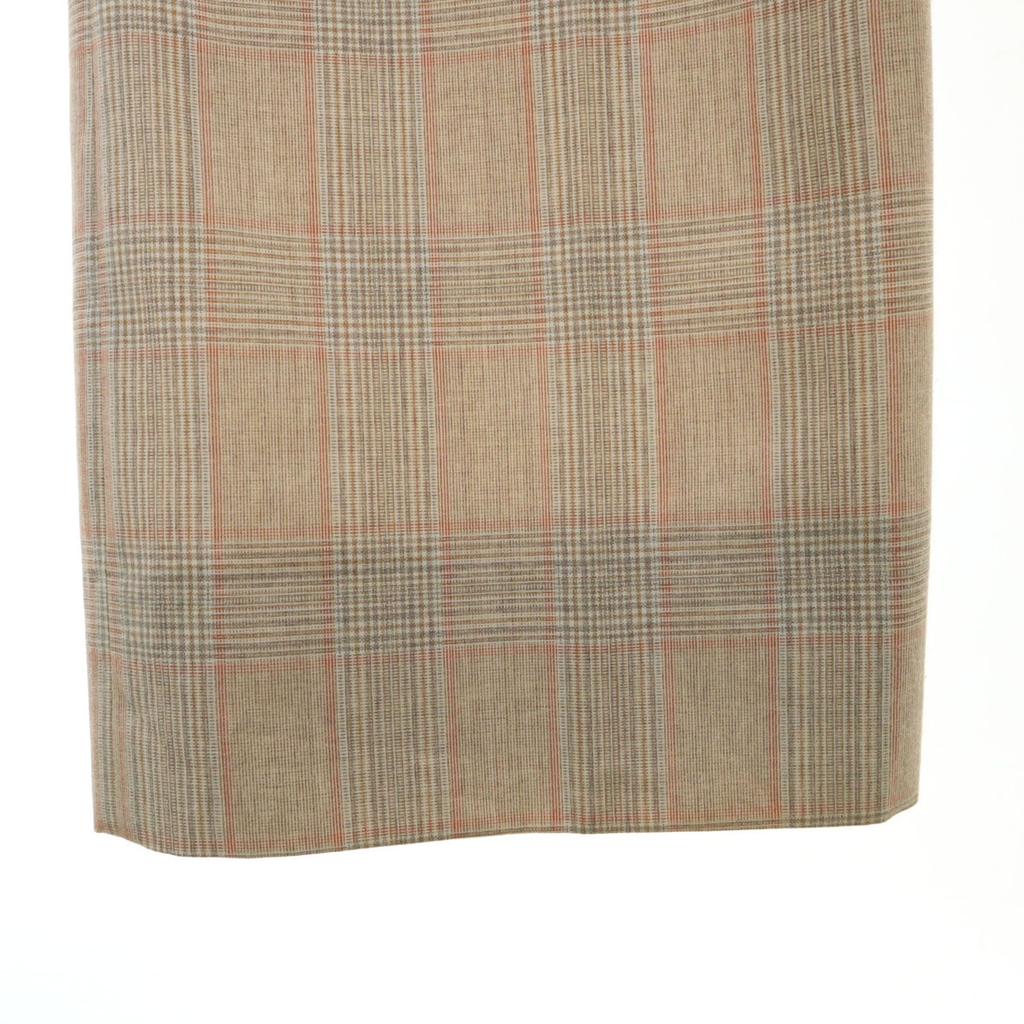 VINTAGE 70s 80s Check Pattern Trousers Pants beige Men's Used