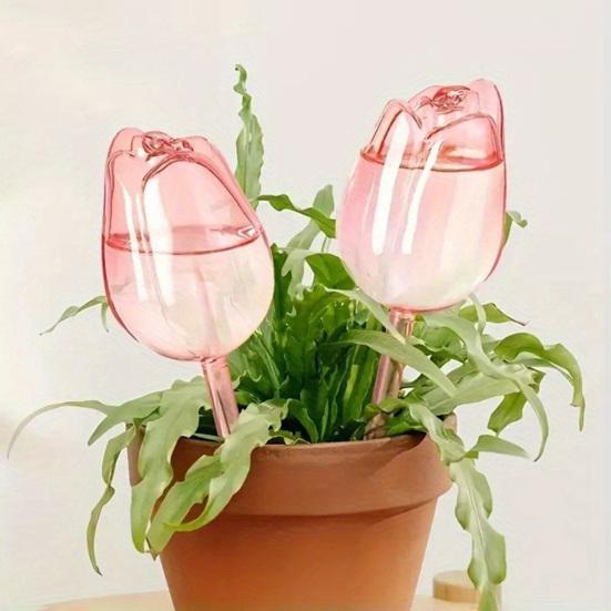 Tulip-Shaped Watering Bulbs Plastic Self Watering Planter Insert Automatic Plant Watering Ball for Indoor Outdoor Plants