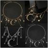 Star Moon Tassel Pendant Necklace - Inlaid Diamond Choker Clavicle Chain