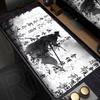 Samurai Warrior black and white drawing MousePad Gamer Computer PC Accessories Keyboard Table Mouse pad Company Gaming Desk Mats
