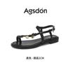 Augustine Flat Sandals Women's Summer Wear 2025 New Retro Casual Beach with Skirt Roman Slippers