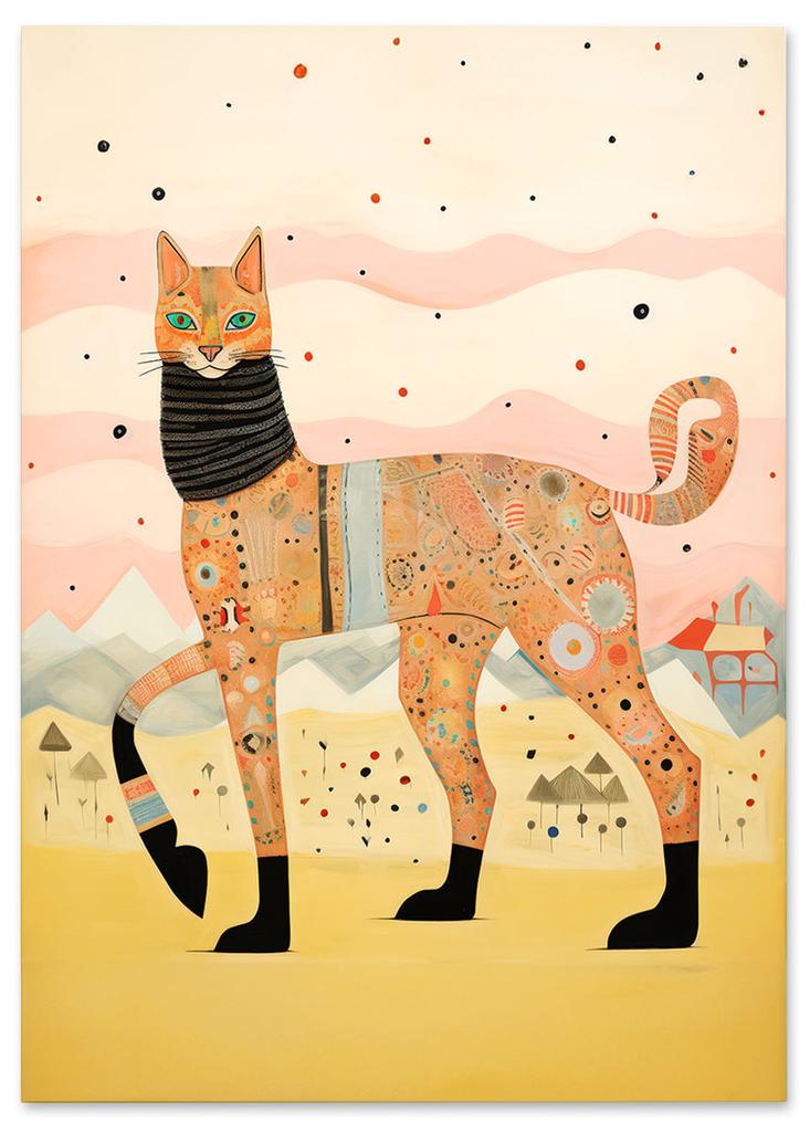 Plakát ilustrace vysoká kočka