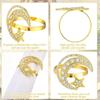 1-24PCGold Napkin Ring Set Star Moon Design Alloy Crystal Metal Hollow for Ramadan Celebration Holiday TablewareElegant Durable