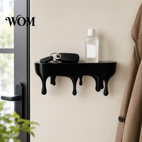 Dripping Floating Shelf Melting Wall Shelf, 3D Printed Fun Creative Decor Display for Home Storage Living Room Matte Finish