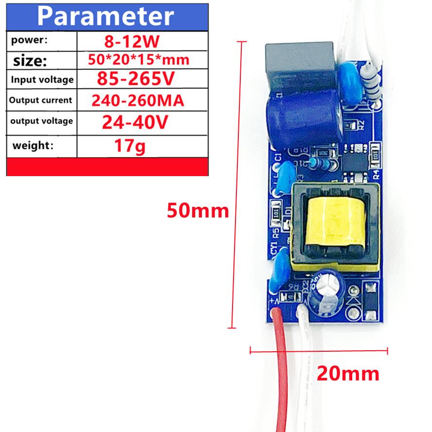 1-18W LED Lamp Driver Light Transformer Input AC85-265V Power Supply Adapter 240mA-260mA Current for LED Spot Light Bulb Chip