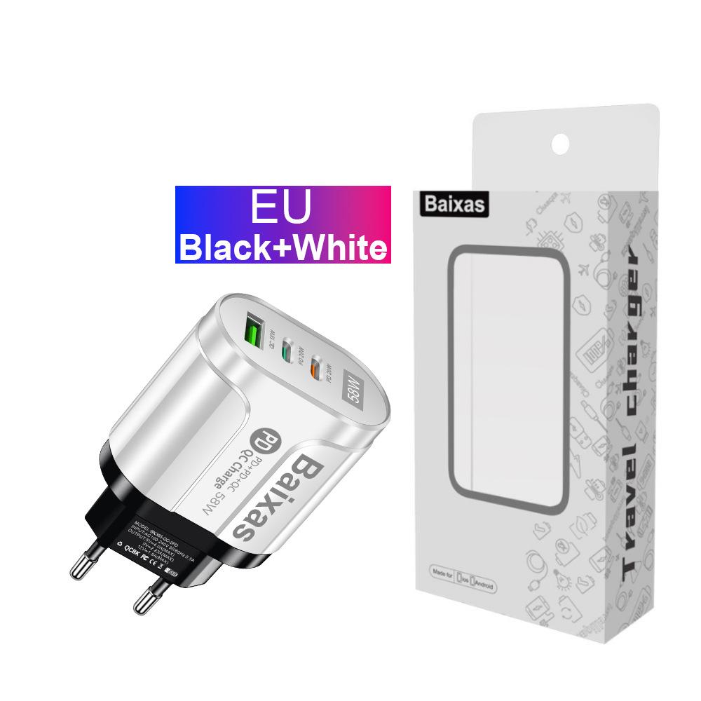 58W Dual Fast Charger with 2PD+QC3.0 - EU, US, UK, AU Plug