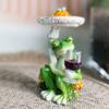 Red/Yellow Mushroom Sitting Frog Ornament Cartoon Resin Frog Sculptures  Indoor Decor