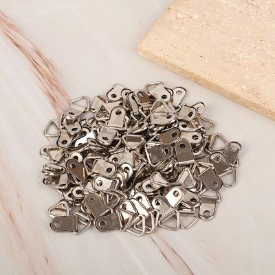 Accessori per ganci per cornici sospese con anello a D triangolare in argento dorato da 100 pezzi