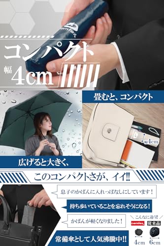 Comfox Regenschirm zum Falten, Marineblau