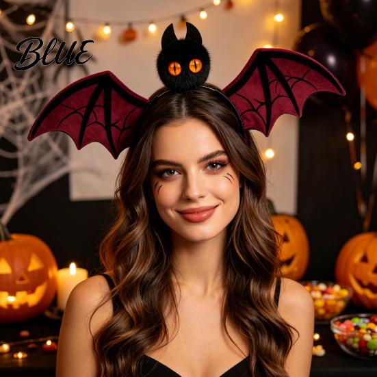 Versatile Costume Accessory Halloween Bat Hairband Plush Wing Gothic Style Headband Holiday Gathering Hair Accessories Cosplay Party for Women