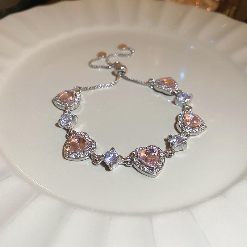 Pulsera Coreana de Zircón Esmeralda y Diamantes - Joyería de Amistad Brillante de Alta Gama para Mujeres a la Moda