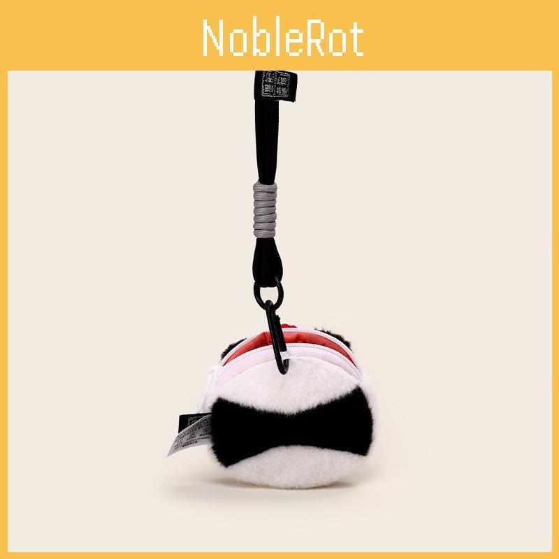 Transparent Cute Big Mouth Panda Cartoon Plush Coin Purse Pendant Keychain