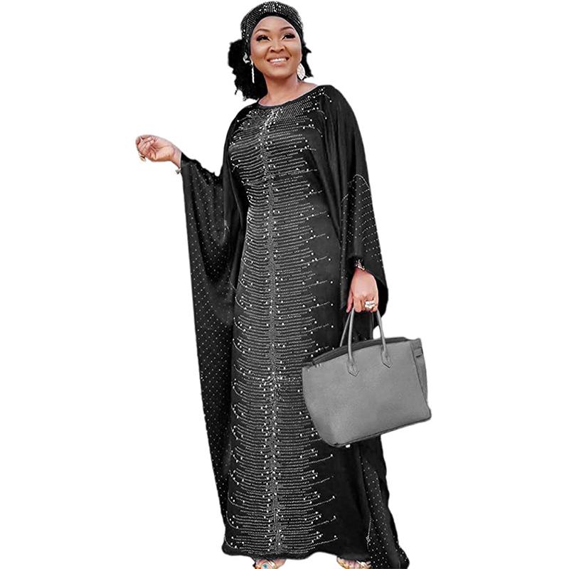 Modest Wedding Dress Beaded Long Gown Mother of the Bride Rhinestone Robe Head Scarf Ethiopian Dubai Clothes African Dresses