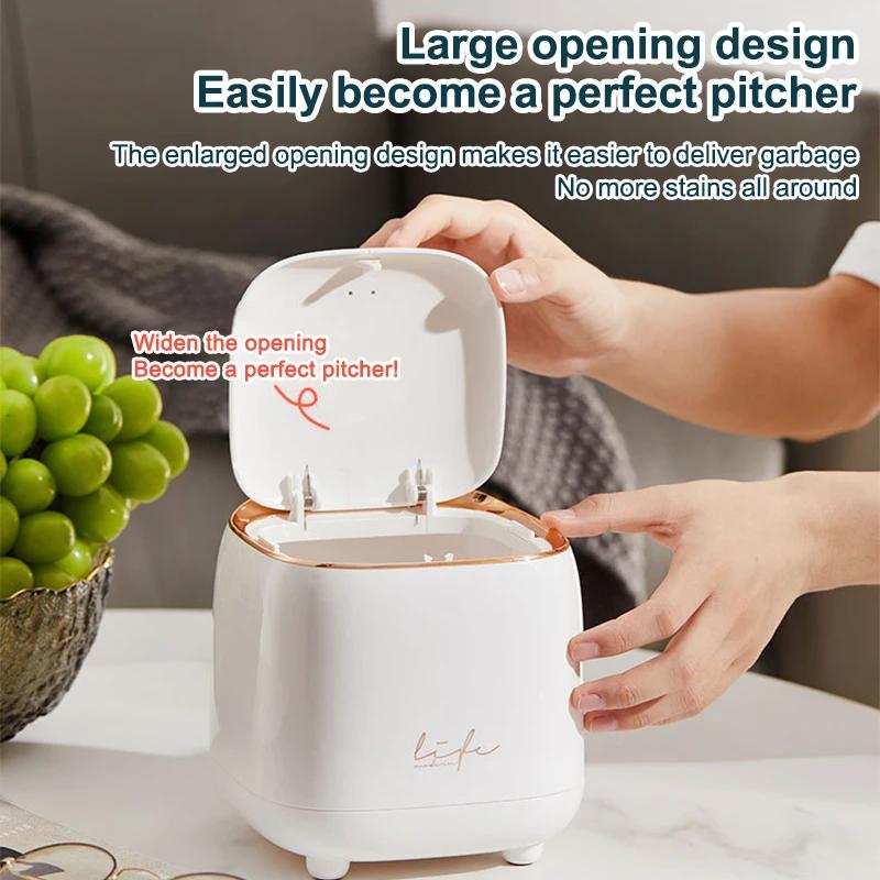 Fashion Desktop Trash Can Creative Luxury Dustbin Bin Household Mini Bedside Waste Bin Tea Table Small Garbage Bucket
