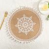36/38cm Braided Place Mats Heat Resistant Cup Coaster Mat Vintage Round Placemat  Dining Table