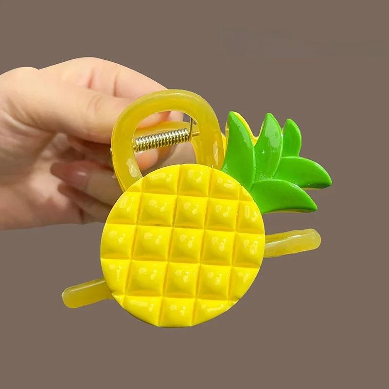 Neue mittlere Früchte Haarklammern Clip für Frauen Mädchen PC Zitrone Erdbeere Kreuz Fang Krabbenklemme Kopfschmuck Zubehör Sommer Herbst