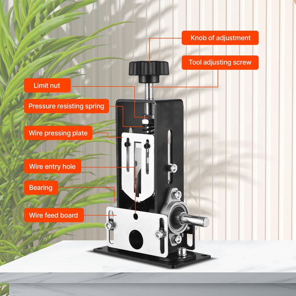Automatic Wire Stripping Machine 0.04""-0.98"" Copper Stripper for Drill 2 Cable Inlets Height