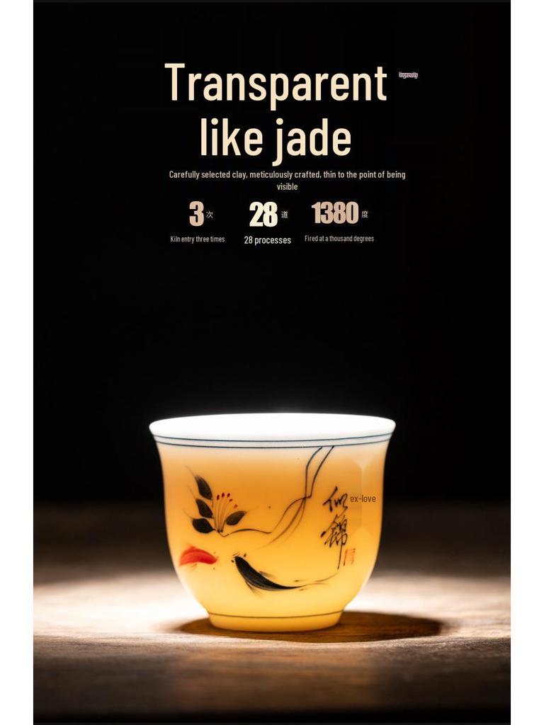 Exquisite Hand-Painted Ceramic Teacup - Women’s Special Kung Fu Tea Tasting Cup
