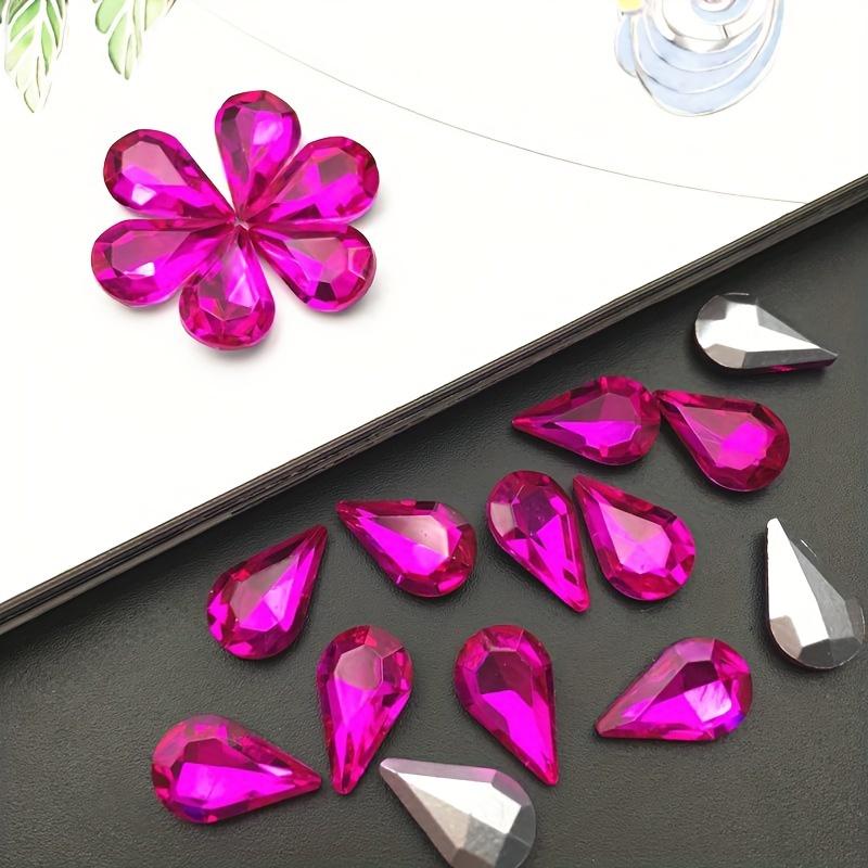 

20 шт. Яскраві кришталеві стрази у формі краплі, 8x13 мм грановані скляні намистини різних кольорів для рукоділля, нейл-арту, виготовлення ювелірних виробів 20pcs рожевий червоний колір
