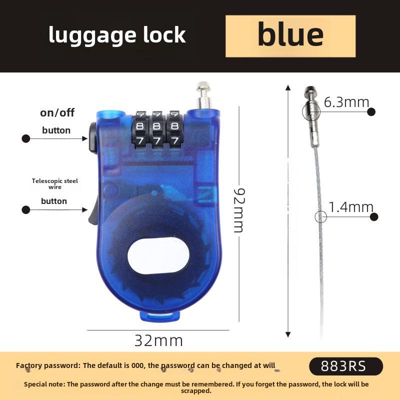 Cartoon Password Padlock for Luggage, Bicycle, and Trolley Cases