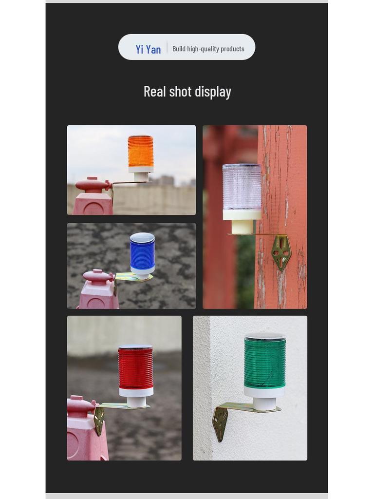 Red-Blue LED Solar Sensor Road Traffic Safety Warning Light