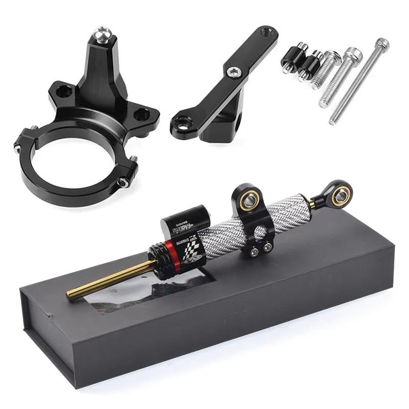 For QJMOTOR RRQ600 Motorcycle Aluminum Steer Damper Mounting Bracket Kit RRQ600 2021 2022 Fiber Carbon Accessories