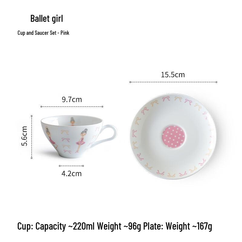 OLOEY Ballet Afternoon Tea Cup and Saucer Set