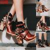 Fashion NEW Women's Ankle Boots Leopard Women Pointed Toe Ladies Chunky High Heel Female Shoes Woman Footwear Plus Size 2025 New