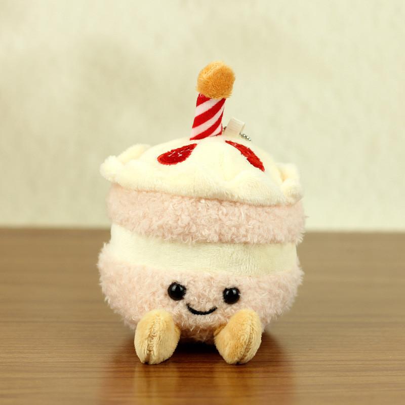 Cute Plush Cartoon Keychain Toy Cake Milk Tea Cup Accessory In Colors Sweet