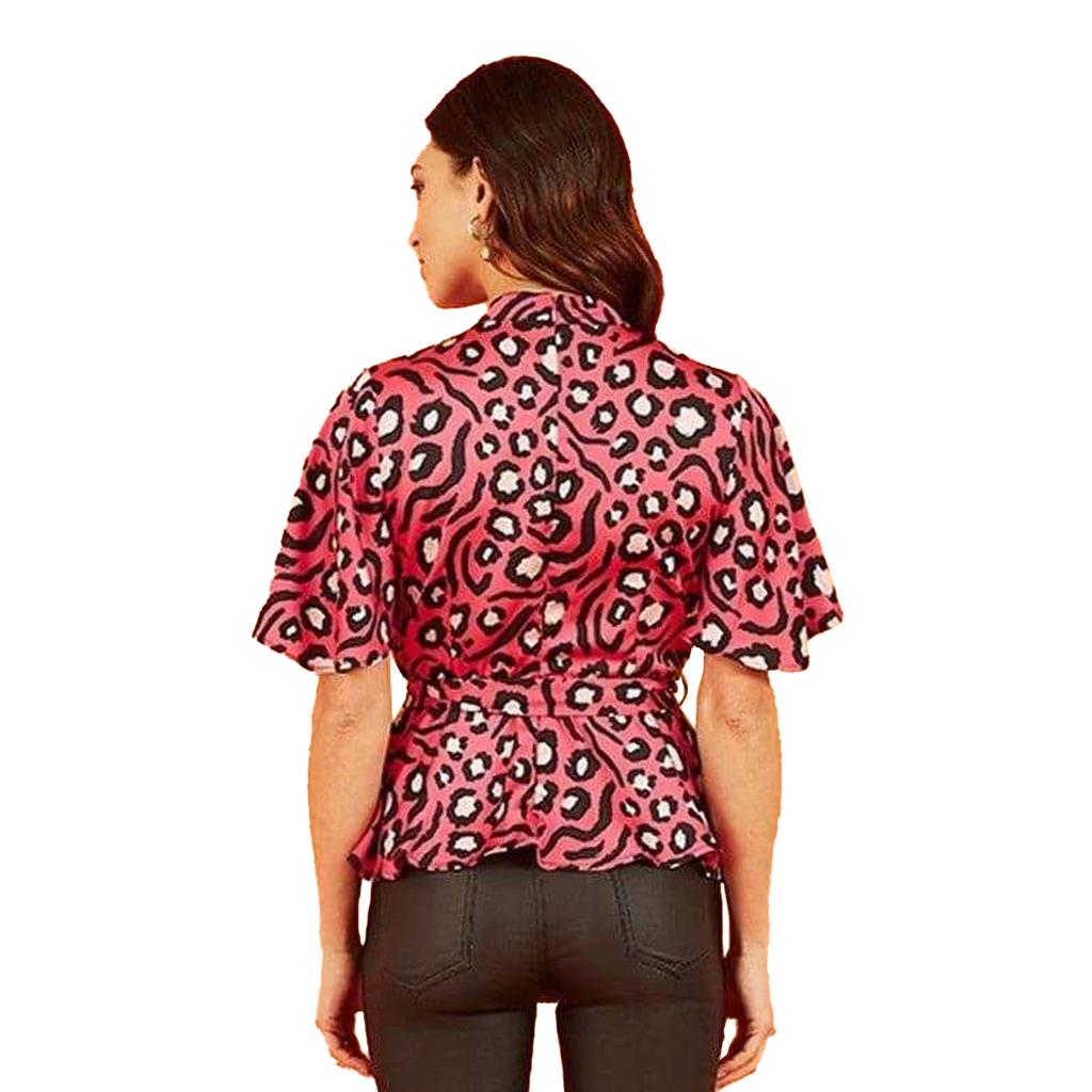 Mela London Womens/Ladies Animal Print High-Neck Blouse