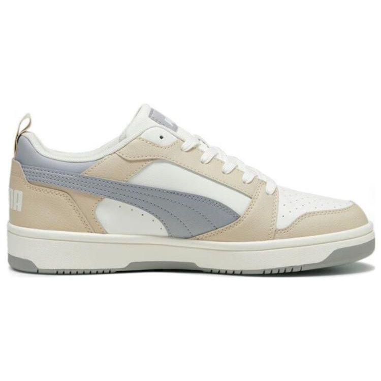 Puma Rebound V6 Low Granola Concrete Unisex Sneakers Tan Warm-White Concrete-Grey 392328-09