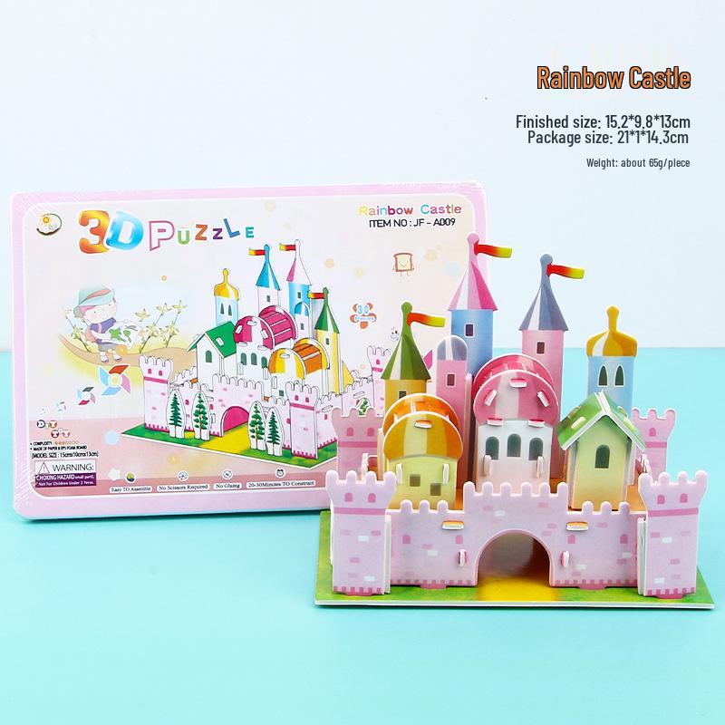 3D Stereo DIY Paper Puzzle - Handmade Small House Toy for Children Aged 3-6.
