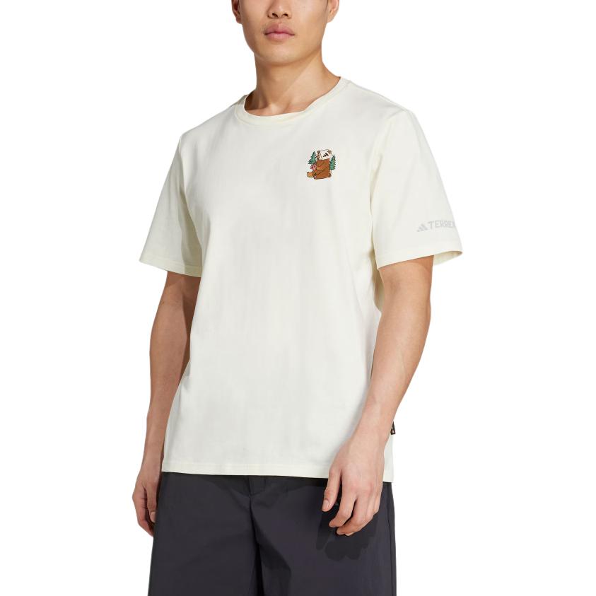 Adidas Terre POLYGIENE GRAPHIC T Shirt Unisex Ivory White KA3283