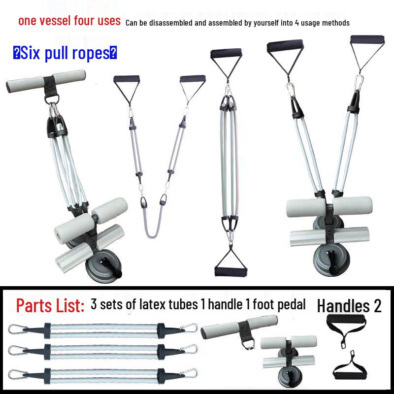 Multi-functional Double Suction Cup Sit-up & Leg Press Assistant with Resistance Ropes