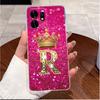 Fashion Initial Letter Crown Couple Case For Honor Play 60A 5G / Honor X6d 5G Transparent TPU Silicone Shockproof Soft Casing