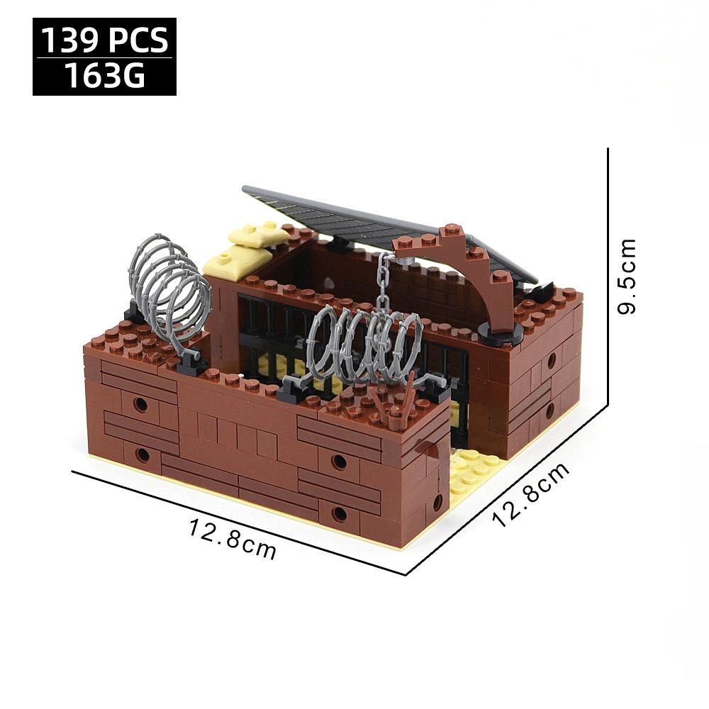 

Сборный строительный блок из мелких деталей, окоп, крепость, бункер, военная сцена битвы, орнамент, декоративная игрушка