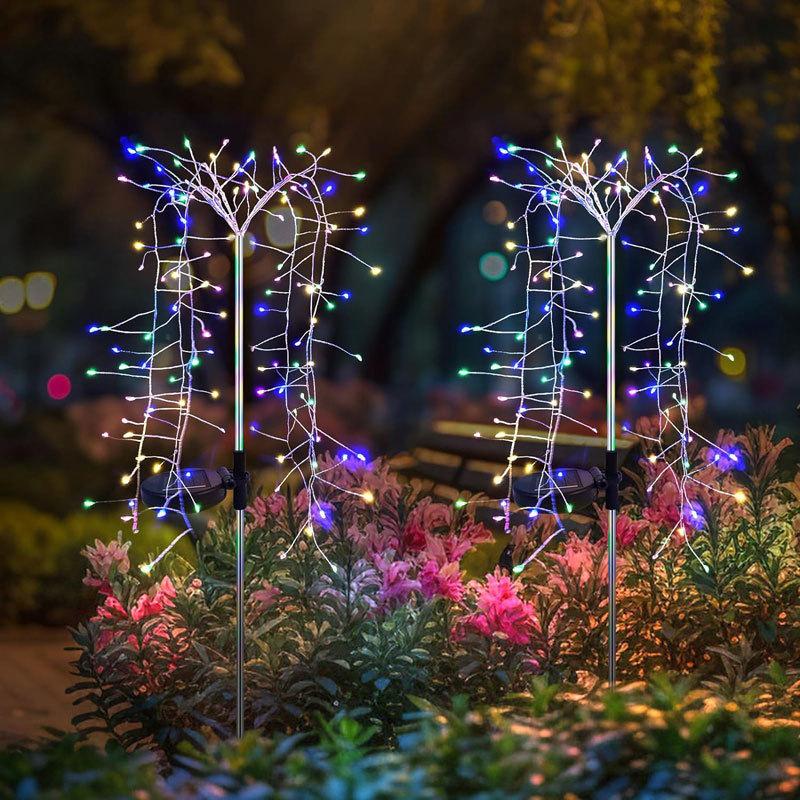 

Solar powered firecrackers, ground mounted lights, outdoor atmosphere decoration, LED lawn lights 100 LED beads