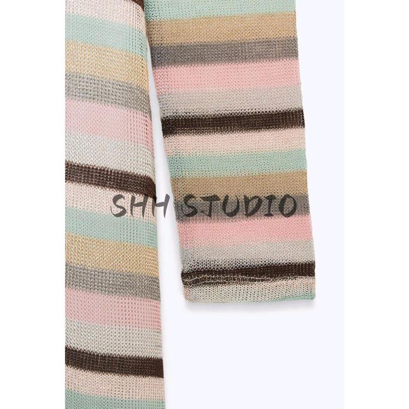 Metal Color Line Stripe Top 1131817 Casual Trousers 1131819 Long Dress 1131816