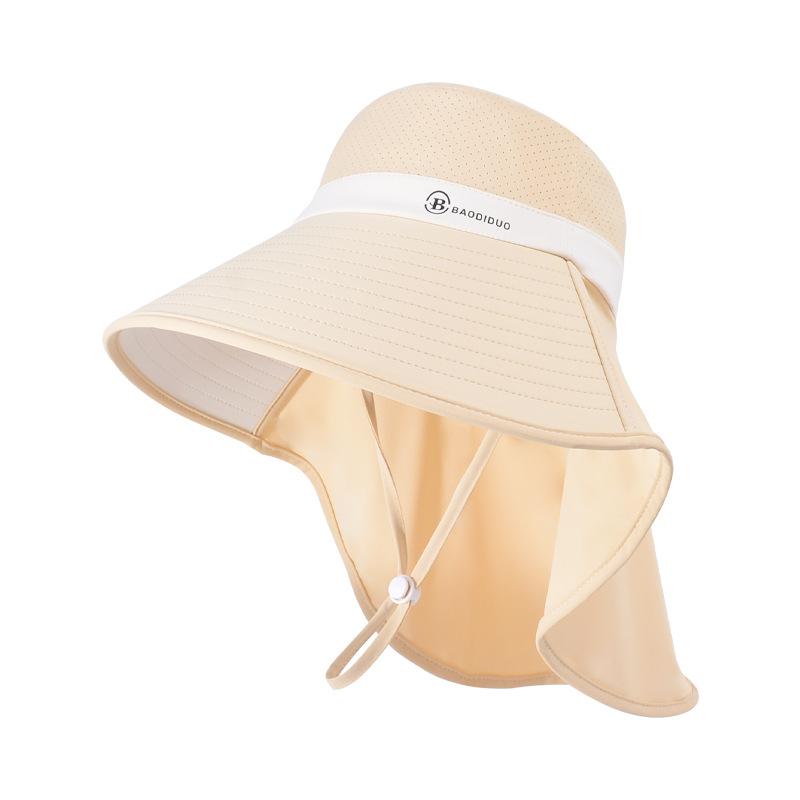 Summer large brim sun protection cap outdoor mountain riding UV protection sun hat breathable shawl neck bucket hat