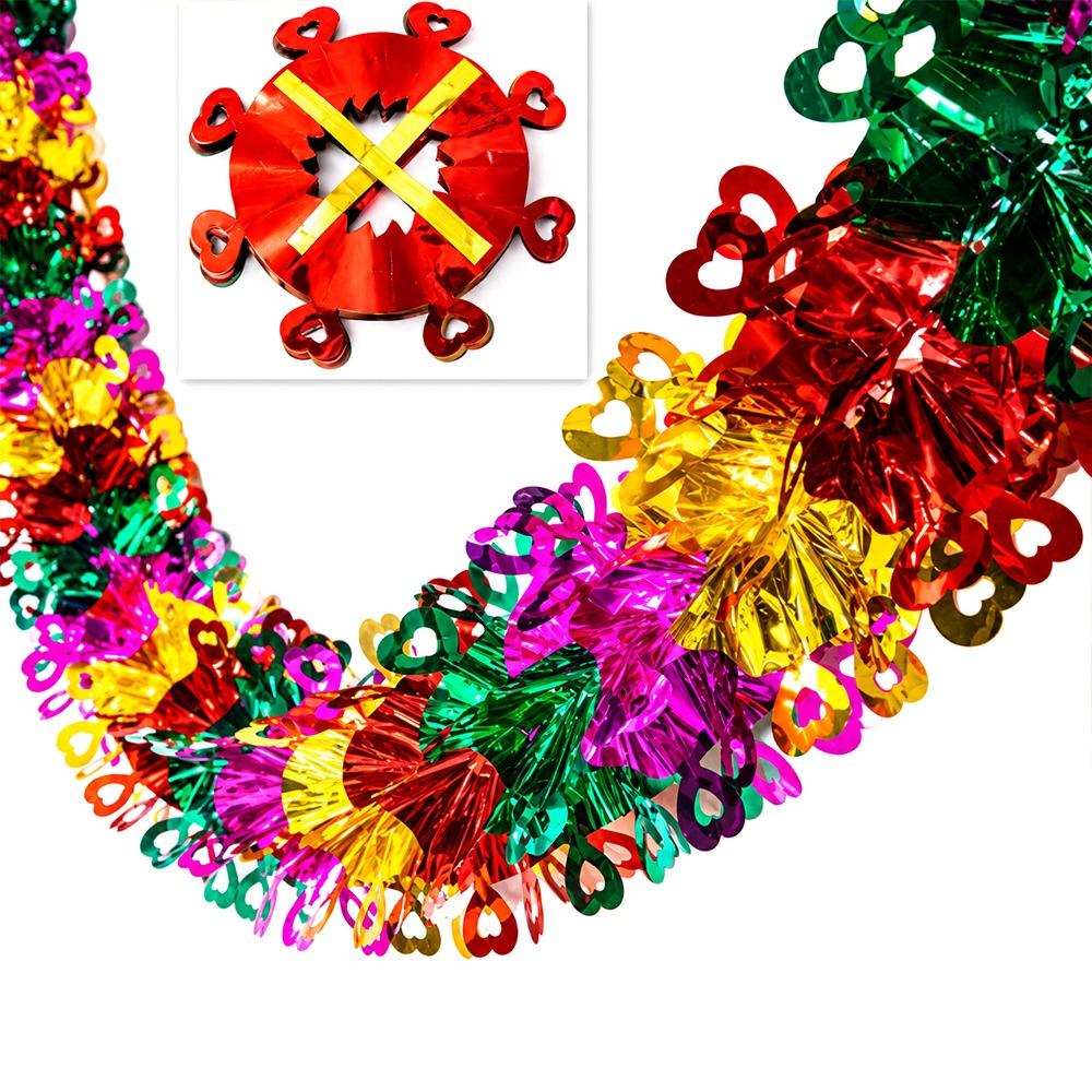 3D Design Foil Garland Flexible Tree Decoration Festive Christmas Garland Celebration Wreath