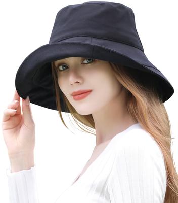 Eleganter UV Complete Sonnenhut Größe Klassischer Hut, 100% Schutz, Blackout, Schutz, Damen (JP, Diagramm, 57,0 cm, Schwarz)