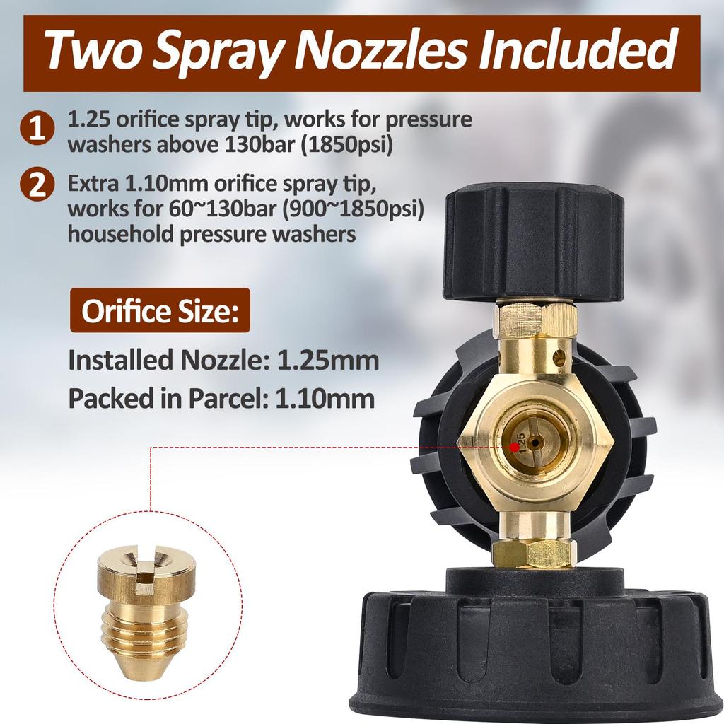 BEAR FORCE Pressure Washer Foam Cannon Snow Foam Lance with 1/4” Quick Connector, 360° Adjustable Thicker Snow Foam with 32 Oz Soap Car Wash