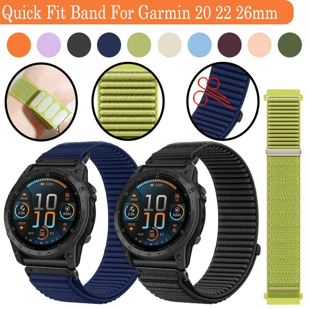 Cinturino in Nylon a Ciclo 20 22 26mm per Garmin Fenix 8 Enduro 3 2 Fenix E Cinturino Quick Fit Accessorio per Orologio Garmin Fenix 7X/6X/5X