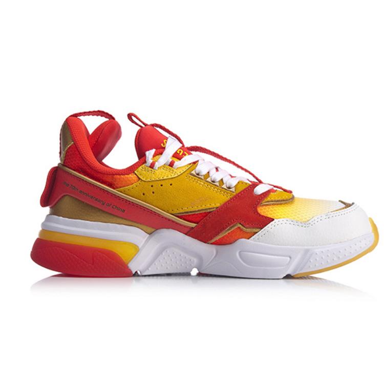 Li Ning 001 Cushioning Slip Resistant Abrasion Resistant Low top Casual Shoes Men's Red AGLP153-1