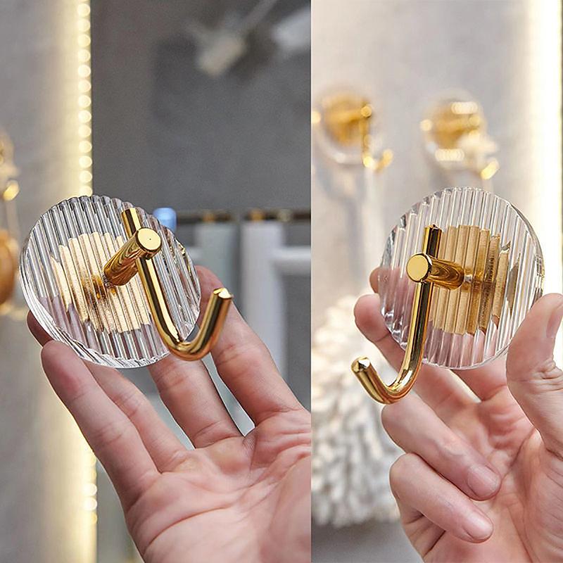 Acrylic Tranparent Multifunction Wall Hook Key Cloth Organizer Hanger Bathroom Robe Towel Rack Kitchen Hardware Hooks