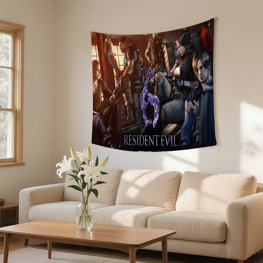 Game RResident Leon Kennedy Evil Tapestry Wall Hanging Tapestry Art Deco Blanket Curtain Hanging Home Bedroom Living Room Decor