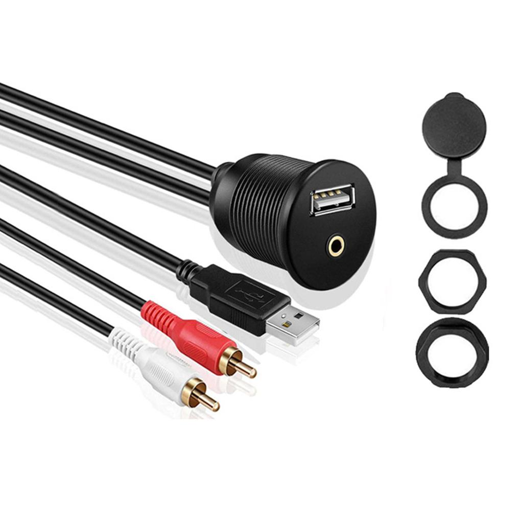 Universelles USB 3,5mm auf 2RCA Adapterkabel HighSpeed USB2.0 Verlängerungskabel 100CM 39,37in