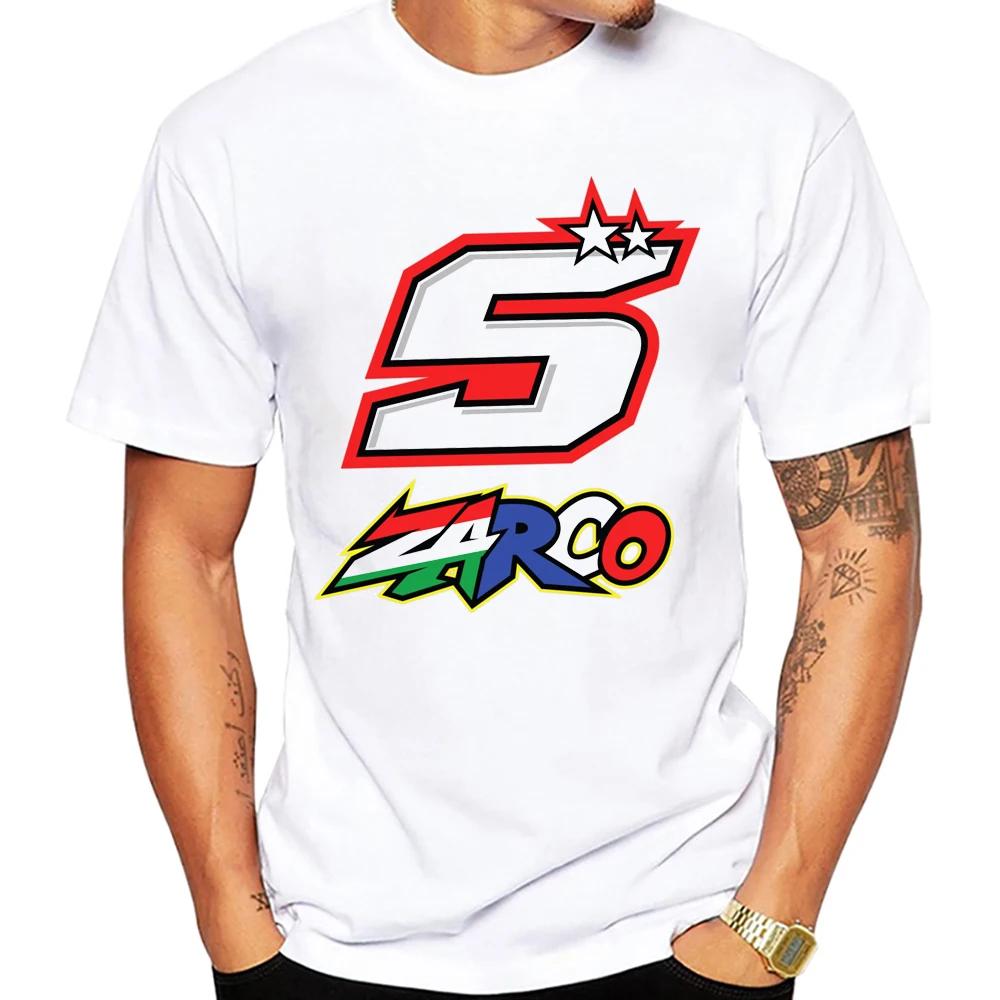 Johann Zarco 5 GP Race France T-Shirt Newest Summer Men Short Sleeve Hip Hop Boy Casual Tees Motorcycle Sport Fans White Tops